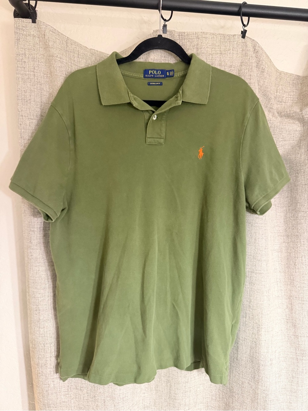 Ralph Lauren Olive Green Polo with Orange Pony